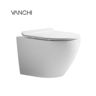 China Concealed Cistern Bathroom Wall Hung Rimless WC Toilet for sale