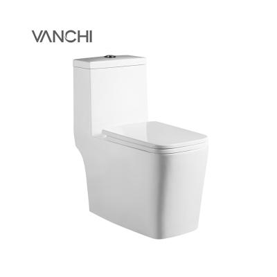 China Chaozhou High Quality Double-flow Commercial Nano Luster One-Piece Square Public Toilet for sale