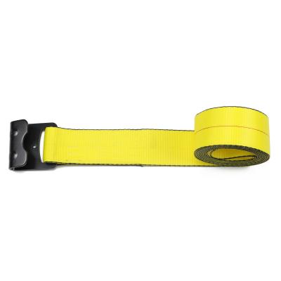 China Hauling 4 Inch Polyester OEM Winch Strap With Flat Hook Cargo Strap for sale