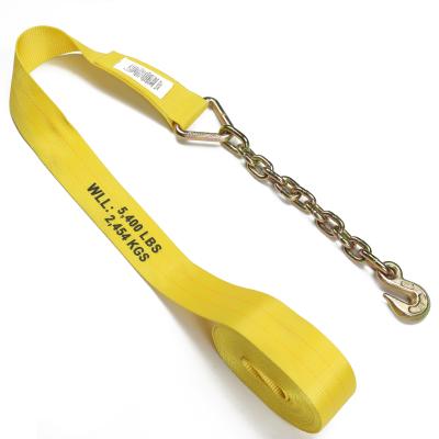 China Professional Hauling Supplier Chain Extension Winch Strap With Link Ratchet Down Strap for sale