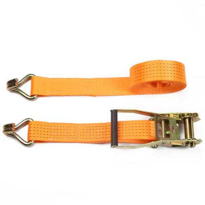 China Heavy Duty Transport Cam Buckle Tie Down Strap Polyester 10m Length 50Mm Wide Cargo Lashing Ratchet Tie Down Straps for sale