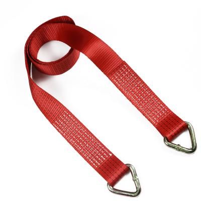 China Premium Transit Quality 50mmx3m Red Color Polyester Alex Strap With D-Ring for sale