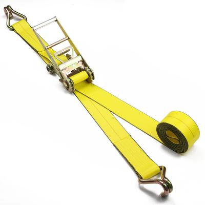 China Best price 27ft winch strap 3in winch strap USA ratchet strap with wire hook for sale