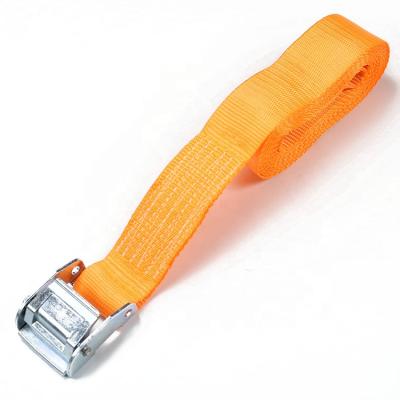 China Carry 16' Orange PE Metal Cam Buckle Tie Down Strap For Lashing Straps for sale