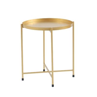 China (Other) Tray Metal Coffee Small Table Adjustable Round Table Indoor Snack Table For Living Room for sale