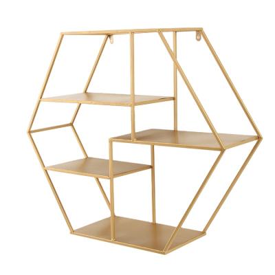 China Nordic creative iron wall hanging storage rack for living room for sale