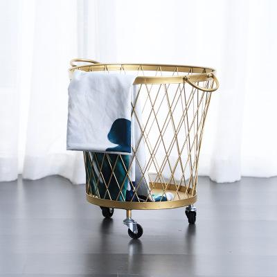 China Sustainable Home Decor Metal Laundry Hamper Luxury Dirty Decorations For Home Storage Baskets for sale