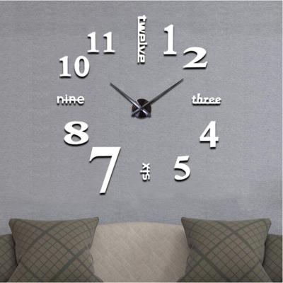 China Cheap wall clock 3D wall clock home decorative acrylic clock frameless large DIY sticker for sale