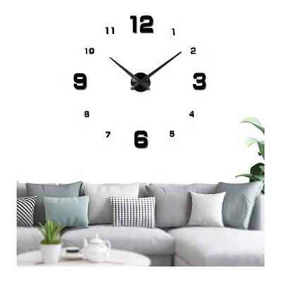 China Modern Large DIY Wall Clock 3D Wall Decorations Calendars Synchronize With Mirror Numbers Stickers Gift for sale