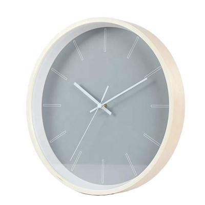 China Wooden Modern Minimalist Nordic View Calendars Metal Wall Clock Silent Walnut for sale