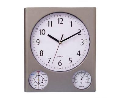 China Class Plastics Modern Square Bird Shape Alarm Thermometer Hygrometer Healthy Wall Clock for sale