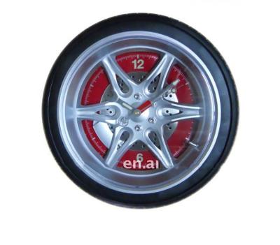 China Calendars Shape Large Size Car Wheel Shape Wall Clock Home Decorative Black for sale