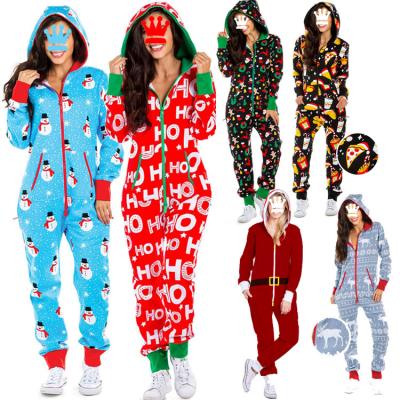 China HSZ SU1914 Breathable Christmas Home Wear Adult Onesie Cartoon Onesie Nightgowns Sleepwear Sleepwear Pajamas Pajamas Adult Women Pijama for sale