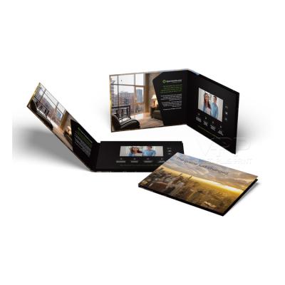 China Cheap Promotional Europe Brochure Video Book 5 Inch LCD Advertising Video Brochure Map for sale