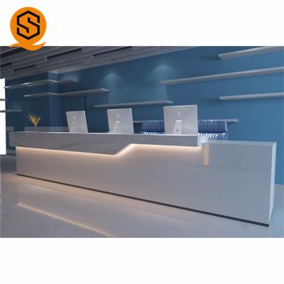 China Fashion Design Cashier Receipt Common Seamless Artificial Marble Counter for sale