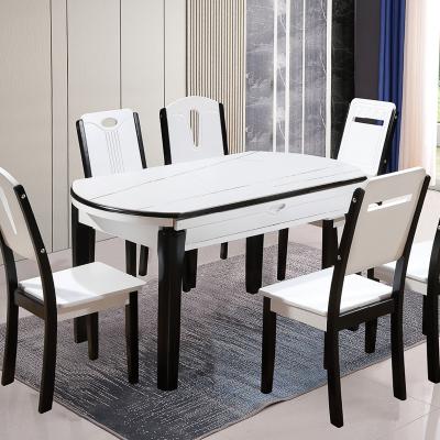 China Adjustable (Height) Sintered Rectangle 6 Stone Round Chair Set Anti Stain Home Restaurant Table for sale