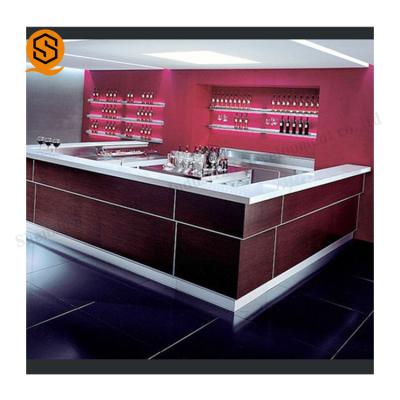 China Contemporary White Acrylic Solid Wood Countertops Outdoor Sushi Salad Counter Customized Counter for sale