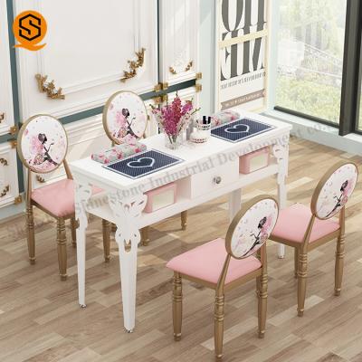 China New design joint seamless nail table metal manicure table manicure bar nail table nail polish table for sale