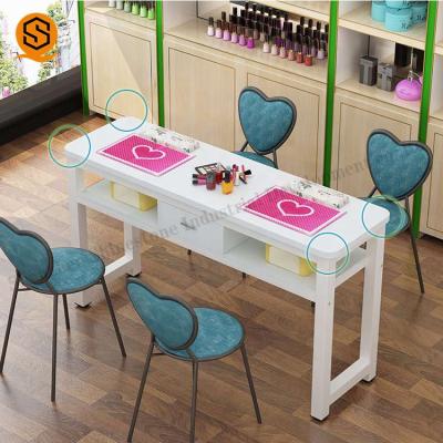 China Easy to clean modern salon furniture nail table nail manicure table for sale for sale