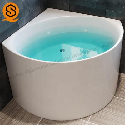 China Eco-friendly Easy Maintain Bathroom Easy Clean Modern Stone Resin Bathtub Small Corner Bathtub for sale