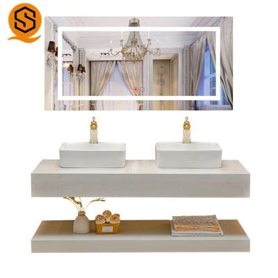 China Eco-friendly high quality durable marble corians bathroom solid exterior vanity top for sale