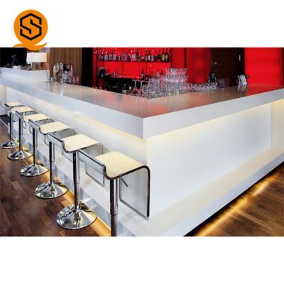 China Eco-friendly Commercial LED bar counter nightclub restaurant salad furniture coffee table home bar counter for sale