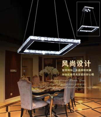 China Pendant lighting hanging lights down light fixtures led crystal lamp square shape for sale