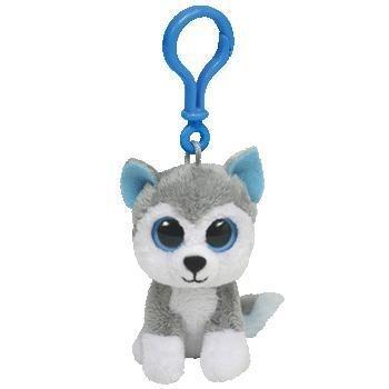 China Husky Dog Stuffed Animal Plush Toy Keychain , Grey / White / Rice white for sale