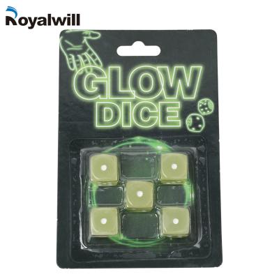 China Stock On Shelf Party Game Glowing Dice Set Custom Color Around Corner Harmless Dice For Games for sale