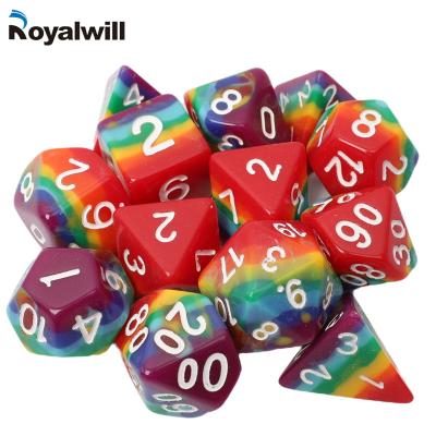 China Hot Sale Acrylic DND Round Dies Custom Industrial Plastic Corner Color Logo Dice Acrylic Customized Craft Board Game Parts RPG Design for sale