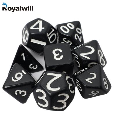 China DND RPG Acrylic Dies Dice Customized Customized Craft Industrial Logo Dice Color Board Role Play Plastic Game Designer for sale