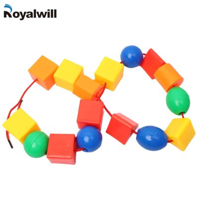 China Primary Education Montessori Educational Supplies Large Lacing Beads With Colorful Beads for sale