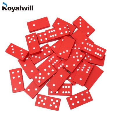 China Dots Red Dominoes Engraved From 28 Set Double Six Wooden Boxes Packing Custom Engraved Dominoes Logo for sale