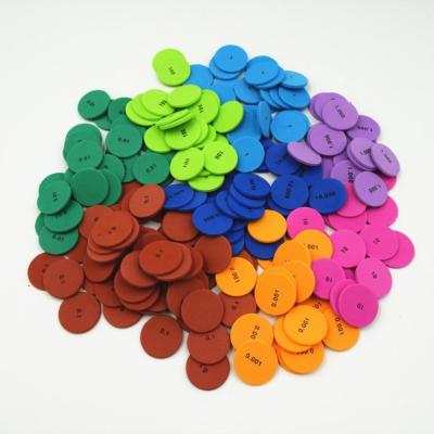 China Rounded Sides Place Value Colorful Foam Discs For Math Education for sale