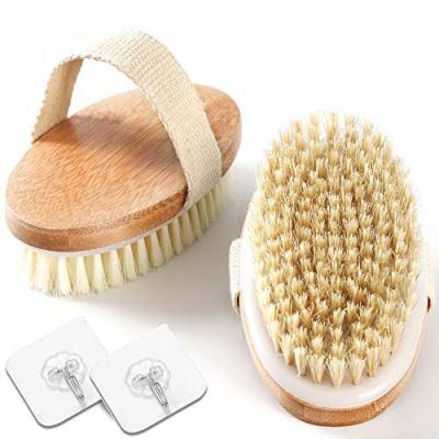 China EXFOLIATE Brush Bamboo Bath Back Scrub Shower Body Set Eco Cellulite Scrubbing Mini Custom Dry Natural Wood Massage For Skin Cleaning for sale