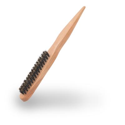 China Disposable Edge Wood Brush Woodenedgehairbrush Double Handle Mini Hair Control And Comb For Customized Sided With Rattail Logo for sale