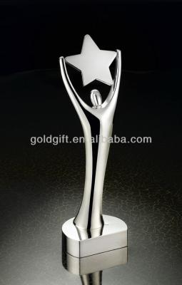 China Silver Europe World Cup Trophy With Star And Man For Award Gifts for sale