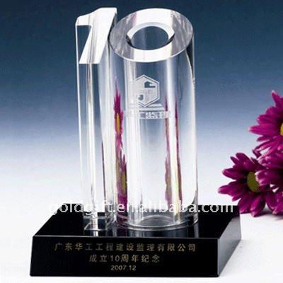 China Africa Sand 10th Anniversary Crystal Trophy for sale