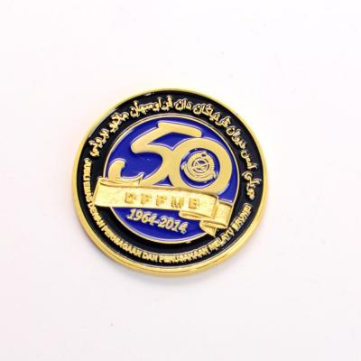 China Europe 50 Anniversary Gold Color Custom Metal Pin for sale