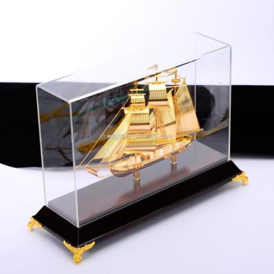 China China hign end golden sailing boat for decoration gifts for sale