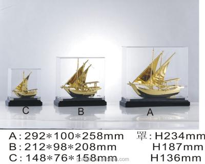 China Europe Metal Unique Navy Ship Model Gifts With Glass Cover for sale