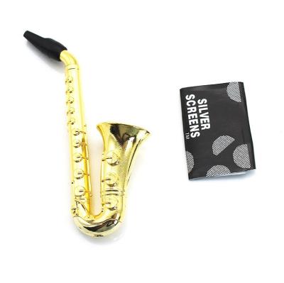 China New Design Novelty Minimalist Cartoon With Silver Screen Mini Saxophone Metal Pipe for sale