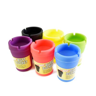 China Car Smoking Dark Plastic Glow Bucket End Weed Cigarette Weed Smoker Cigarette Weed Ashtray for sale