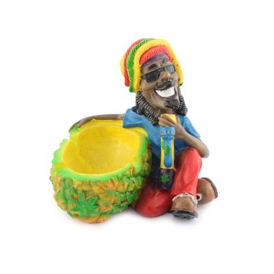 China Wholesale unique ashtray new design lead marley plastic resin smoking accessories weed Jamaican tobacco resin rasta ashtray for sale