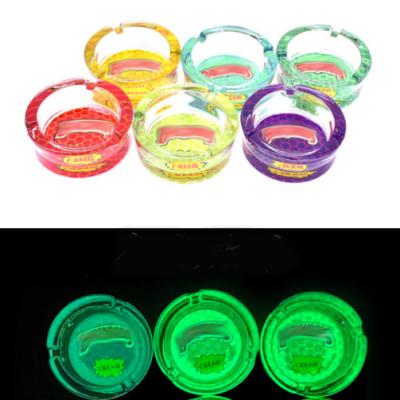 China Custom Ashtray Lead Marley Weed Smoking Accessories Around Crystal Glass Ashtrays Glow In The Dark for sale