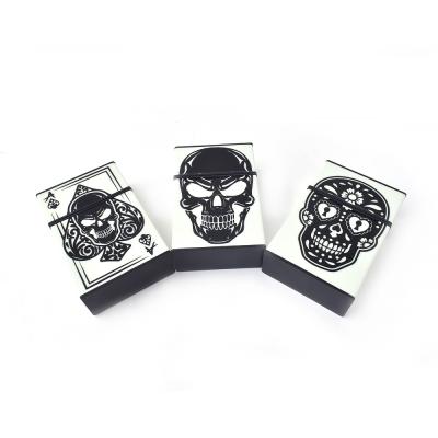 China New Weed Tobacco Case Cartoon Custom Plastic Push Up Holder Skull Open Lighter Glow In The Dark Cigarette Holder for sale