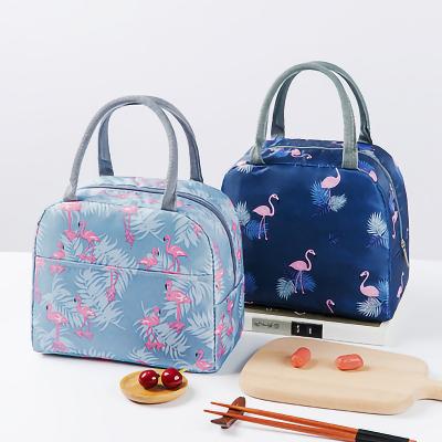 China Hot Selling Waterproof Oxford Cloth Aluminum Foil Heat Cooler Bags Cute Pattern Print Picnic Food Insulation Bag Tote Bag for sale