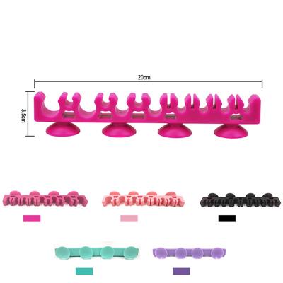 China Angular Blush Pink Silicone Makeup Brushes Holder for sale