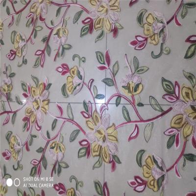 China 100 POLYESTER POLYESTER 100 Stock LACE Sequins Wholesale Anti-Static Embroidery Fabric Stock Floral for sale