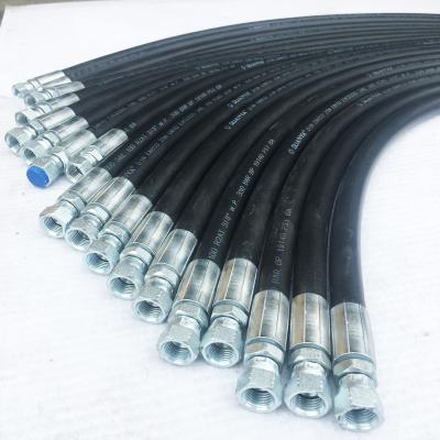 China Hydraulic Fluids Manufacturer Three Wire Braided Reinforcements Hydraulic High Pressure Rubber Hose For Liquid for sale